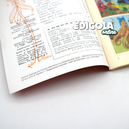 Réimpression du numéro 1 de la bande dessinée Mickey Mouse agrafée (2010), objet de collection, 60 lires, vintage et rare.