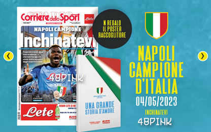 10x Poster + Binder 3 Scudetto Napoli Champion Corriere dello Sport Football