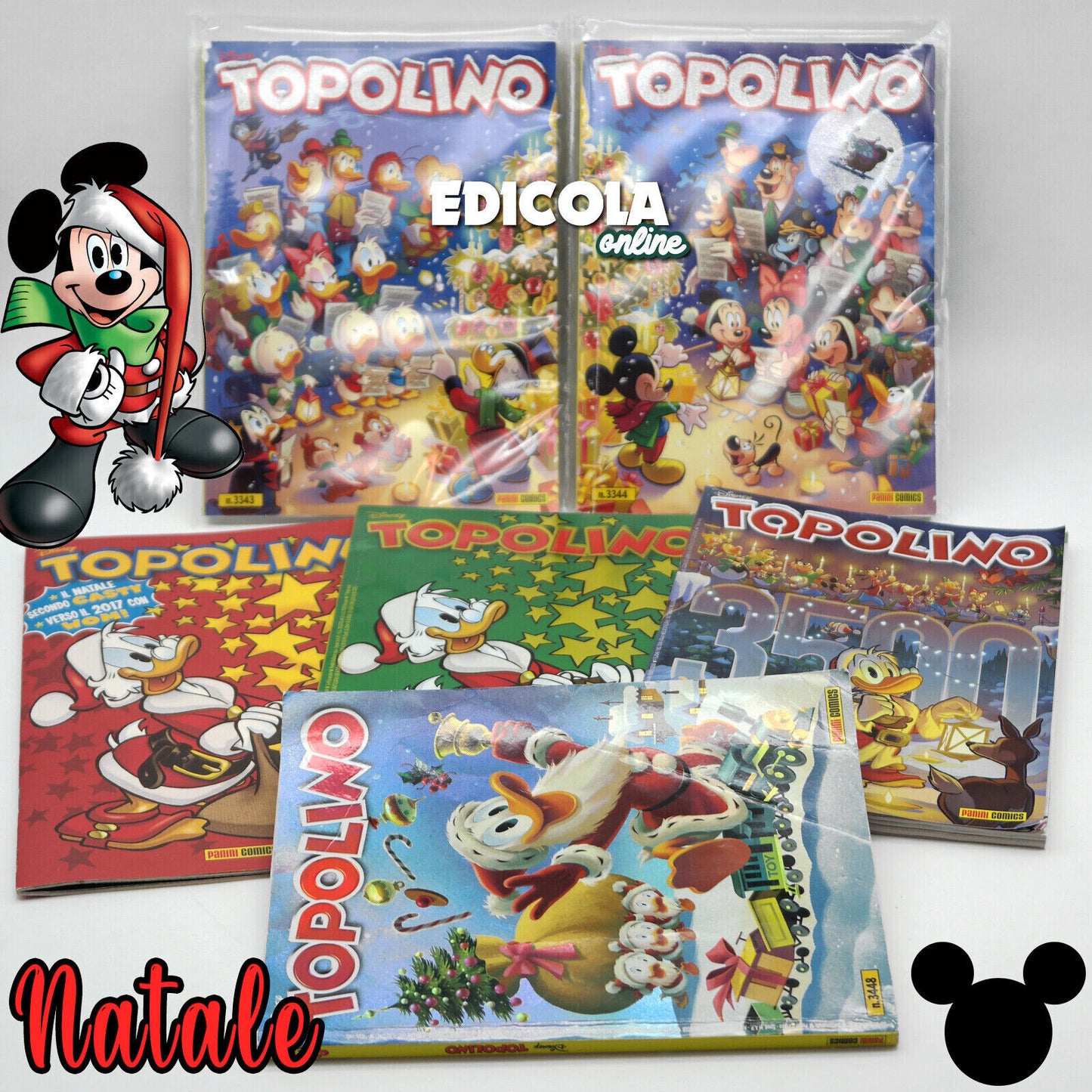 Lot de bandes dessinées Mickey Mouse, collection spéciale, livret dédié à Noël (variante)