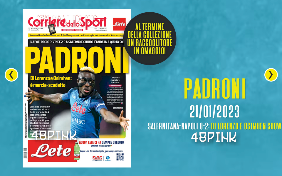 10x Poster + Binder 3 Scudetto Napoli Champion Corriere dello Sport Football