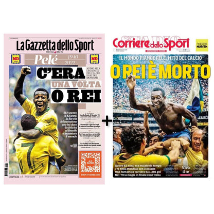 Set 2 Giornali (1x Corriere + 1x Gazzetta dello Sport) del 30.12.2022 MORTE di PELE