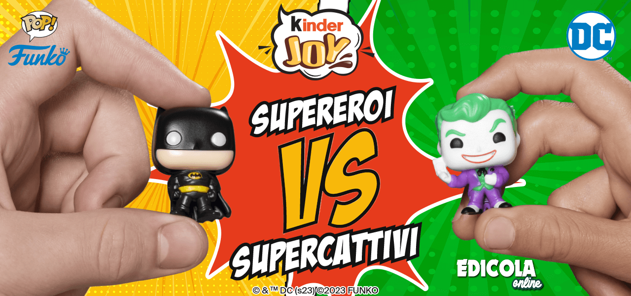 Sorpresa KINDER JOY Funko pop Supereroi le leggende DC Batman Serie Completa BPZ