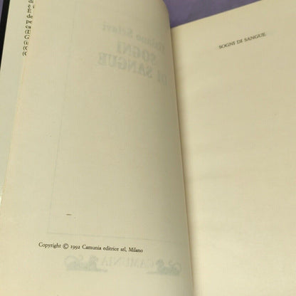 il Libro Tiziano Sclavi SOGNI DI SANGUE Dylan Dog Camunia Prima Edizione 1992