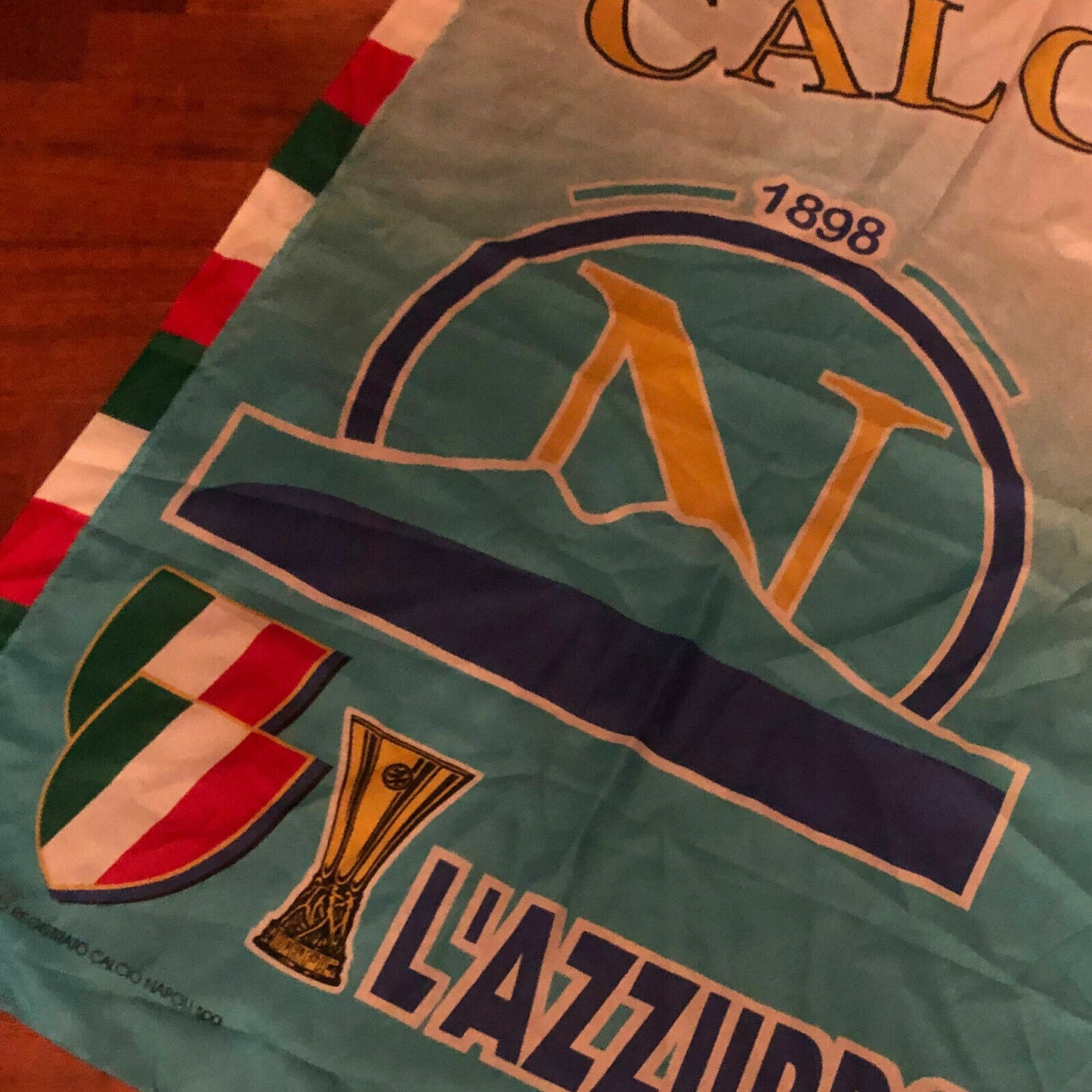 DRAPEAU de NAPLES Ultras Football Vintage années 90 3ème Coupe période de MARADONA