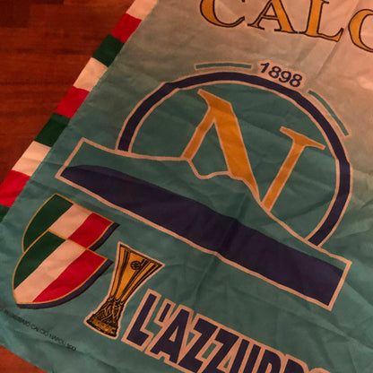 DRAPEAU de NAPLES Ultras Football Vintage années 90 3ème Coupe période de MARADONA