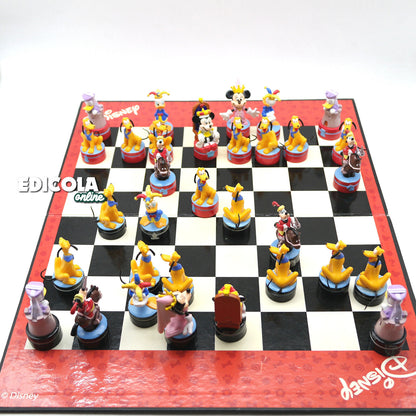 Scatola Giochi Scacchi Scacchiera Personaggi Disney 3D usata pedine Set Completo