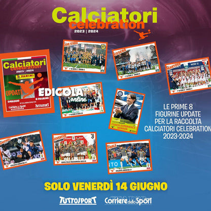 Komplettes Albumset mit Fußballern CELEBRATION PANINI 2023-24 2024 Update-Aufklebern
