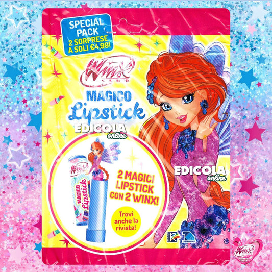 Überraschungsumschlag mit 2 Magic LIPSTICKS + 2 Winx Club Magazine Magazine Doll