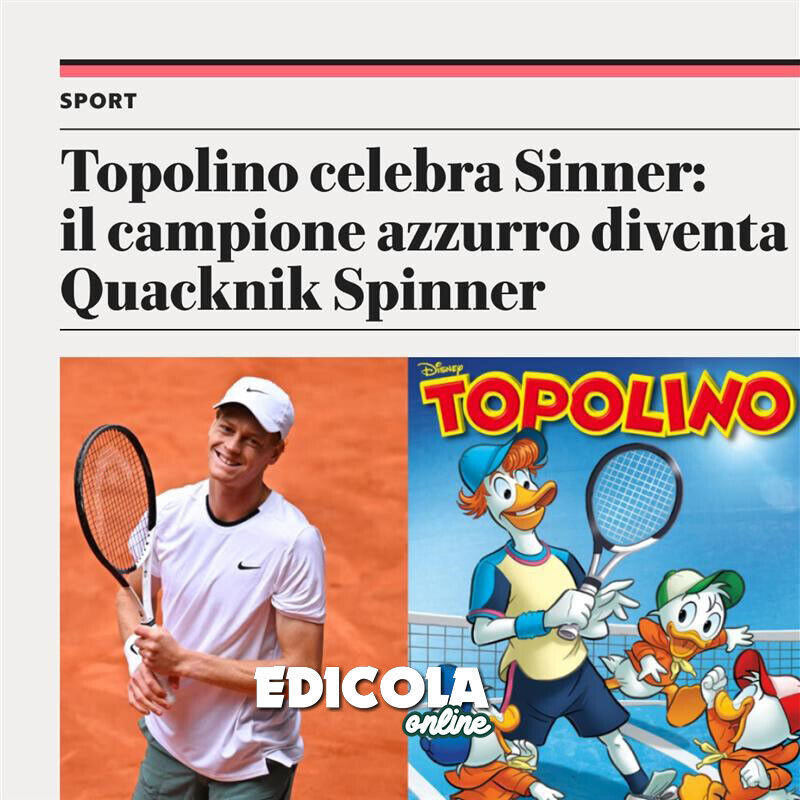 Fumetto TOPOLINO libretto n. 3572 da Collezione Cover dedicata a Jannik Sinner