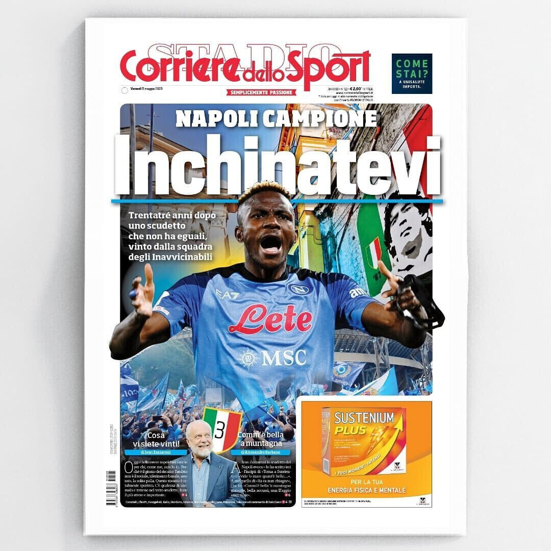 Newspaper Corriere dello Sport of May 5, 2023 3 Scudetto Football Napoli Osimhen