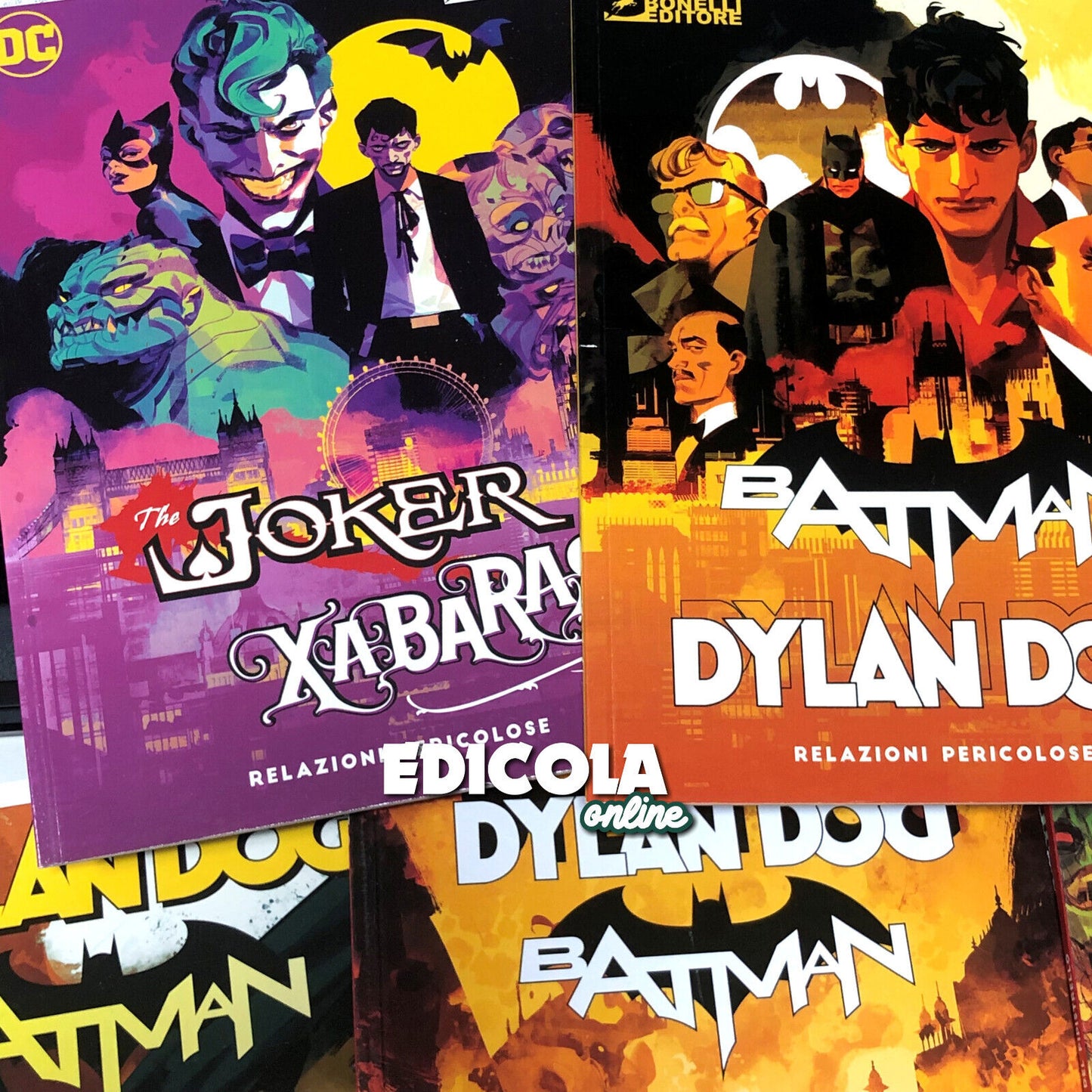 Komplette Saga 8x DYLAN DOG und BATMAN Comics Nummer 0 1 2 3 + Variante Cover Joker