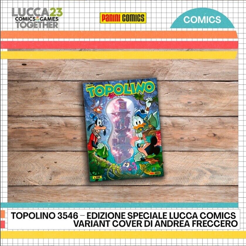 Fumetto di TOPOLINO Variant Cover 3545 3546 Libretto Originale Lucca Comics 2023