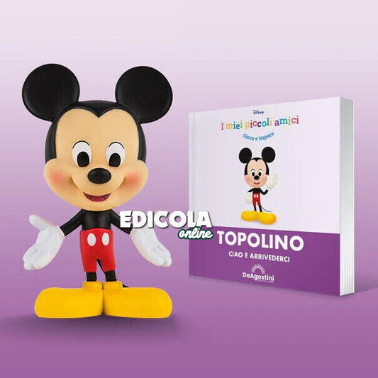 Libro i miei piccoli amici Disney con Statua di Topolino Collezione De Agostini
