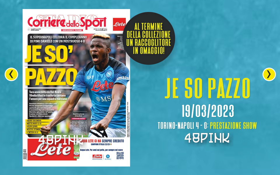 10x Poster + Binder 3 Scudetto Napoli Champion Corriere dello Sport Football