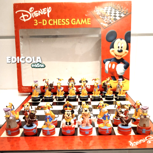 Scatola Giochi Scacchi Scacchiera Personaggi Disney 3D usata pedine Set Completo