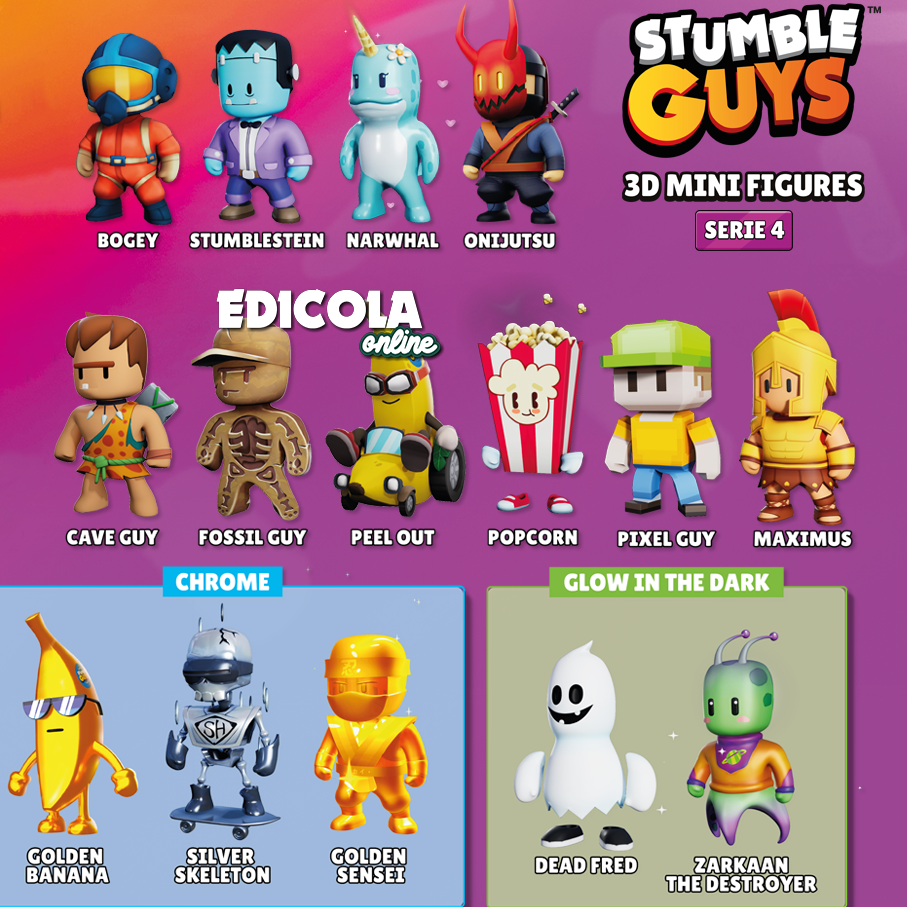 Choisissez les personnages STUMBLE GUYS mini figurines série 4, collection de figurines d'action 3D