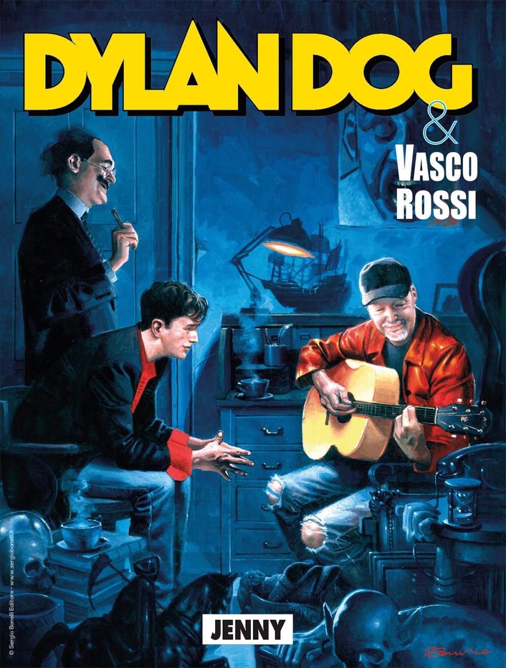 Lot 4 Comics von DYLAN DOG und VASCO ROSSI, komplette Serie 1, Erstausgabe, selten