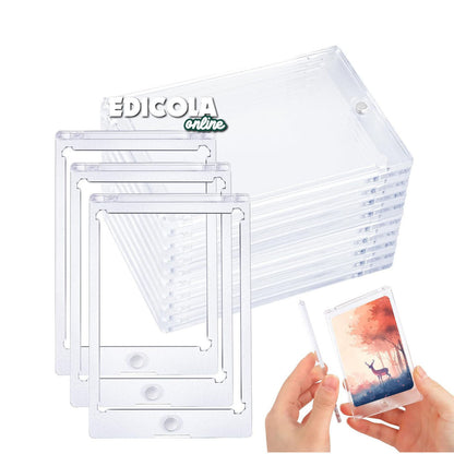 Custodia Trasparente Magnetica Protettiva UV per Carte da Collezione Card Cornice 35PT