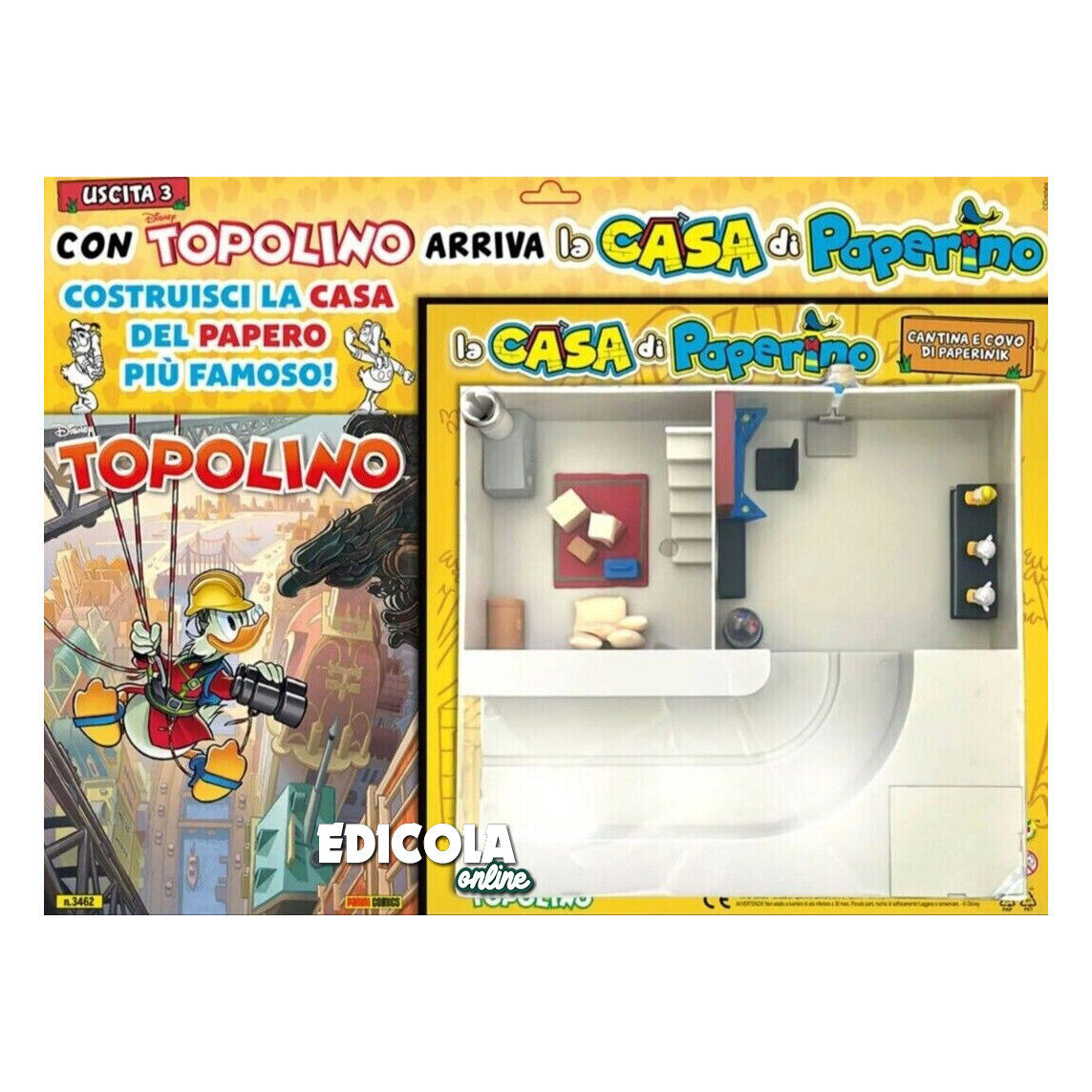 Set Completo 6/6 : LA CASA DI ZIO PAPERINO con Fumetti di Topolino e Paperinik