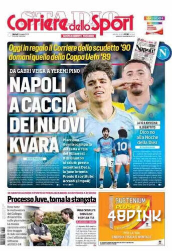 Corriere e Gazzetta dello Sport Napoli Champion Réimpression Scudetto 1987 1990 1989