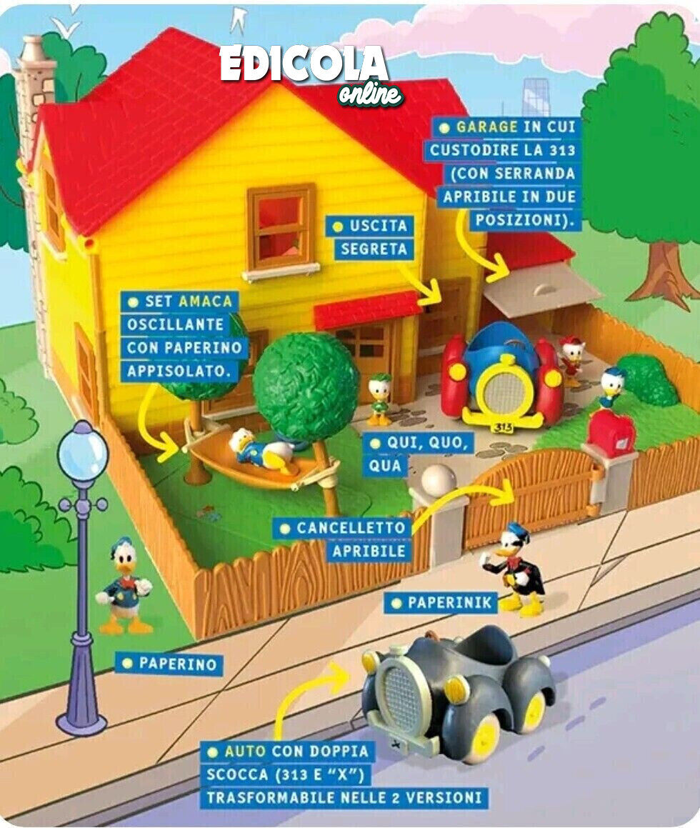 Set Completo 6/6 : LA CASA DI ZIO PAPERINO con Fumetti di Topolino e Paperinik
