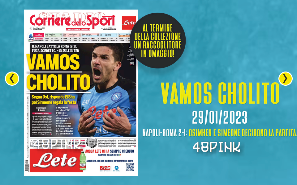 10x Poster + Binder 3 Scudetto Napoli Champion Corriere dello Sport Football