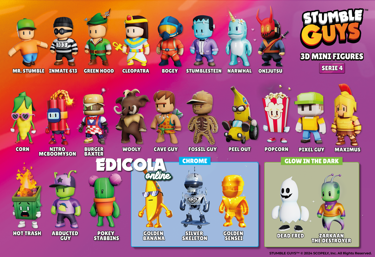 Choisissez les personnages STUMBLE GUYS mini figurines série 4, collection de figurines d'action 3D