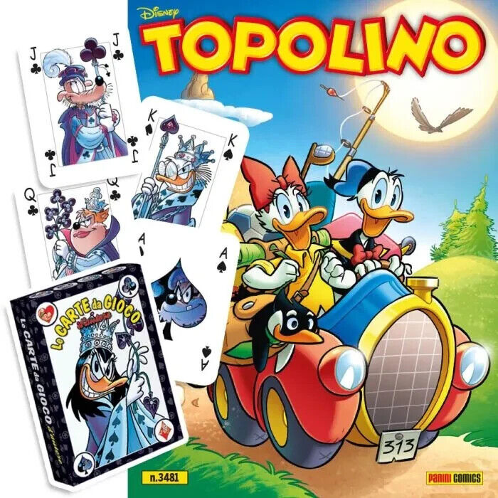 Fumetto TOPOLINO Sigillato Edicola da Collezione + 2x Mazzo di carte Blisterato
