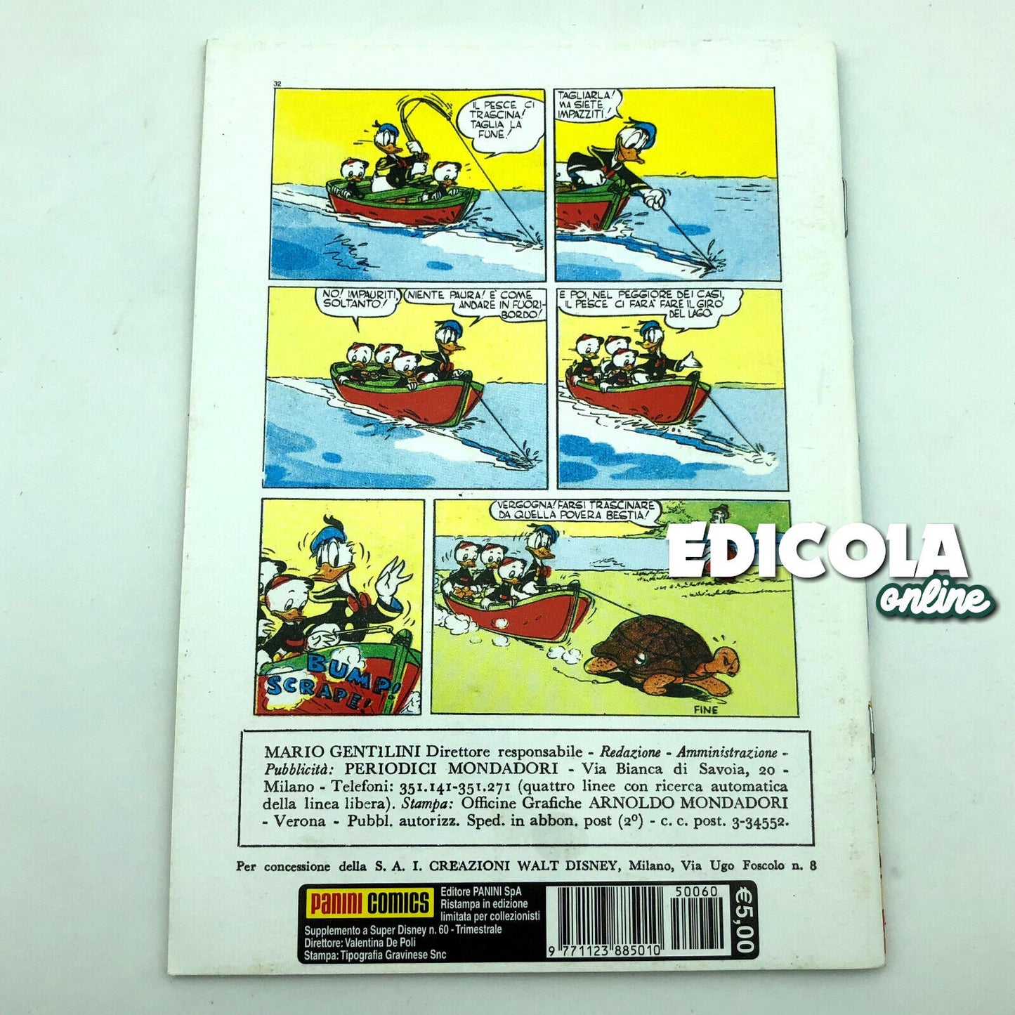 Mickey Mouse hat die Comic-Nummer n gepinnt. 1 SAMMLER-NACHDRUCK 20 Lire Vintage Rare
