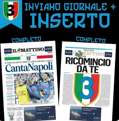 Newspapers il Mattino NAPLES Football SSC Italian Champion 3rd Scudetto 2022-23 2023
