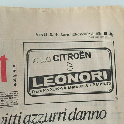 Corriere dello Sport ITALIEN 12. Juli Heroisch! 1982 nationaler Weltmeister
