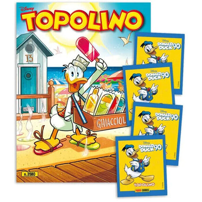 Complete Set 5/5 Album and Packs of Stickers PAPERINO 90 Years Donald Duck + Mickey Mouse Comics