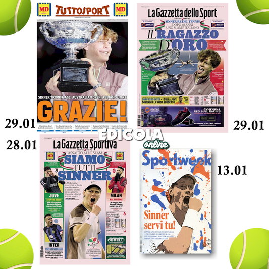 Gazzetta dello Sport tous les SportWeek Jannik SINNER ITALIA Tennis Open d'Australie