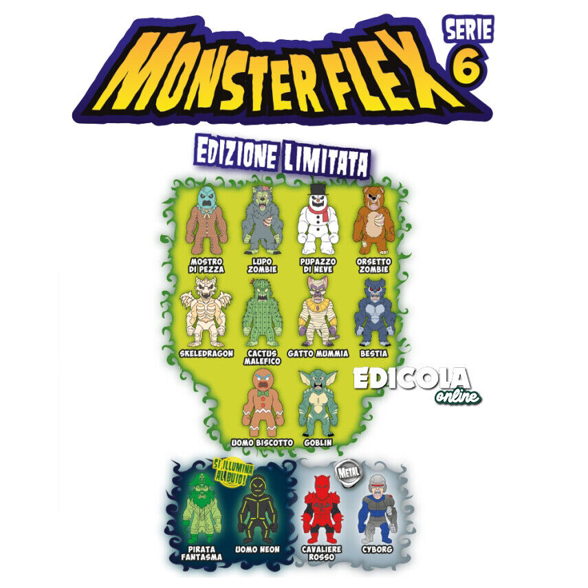 Personaggi MONSTER FLEX Serie 6 Monsterflex gli Allungamostri Mostri Allungabili (Blister)