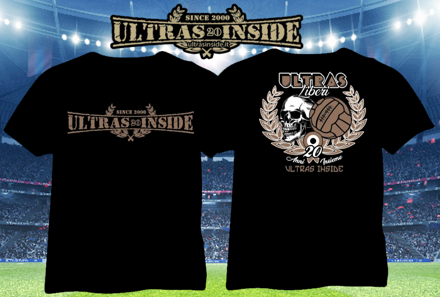 T-shirt de football homme ULTRAS FREE 100 coton t-shirts manches courtes + autocollant