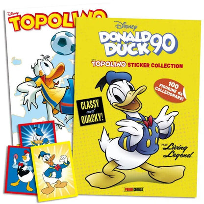 Complete Set 5/5 Album and Packs of Stickers PAPERINO 90 Years Donald Duck + Mickey Mouse Comics
