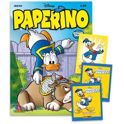 Complete Set 5/5 Album and Packs of Stickers PAPERINO 90 Years Donald Duck + Mickey Mouse Comics