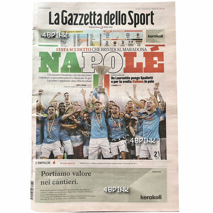 Gazzetta dello Sport Scudetto Party Maradona Naples 5 juin Champion d'Italie