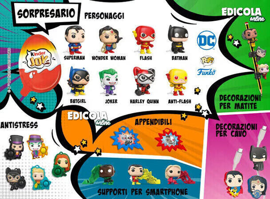 Überraschung KINDER JOY Funko Pop Superhelden die Legenden DC Batman Complete Series BPZ