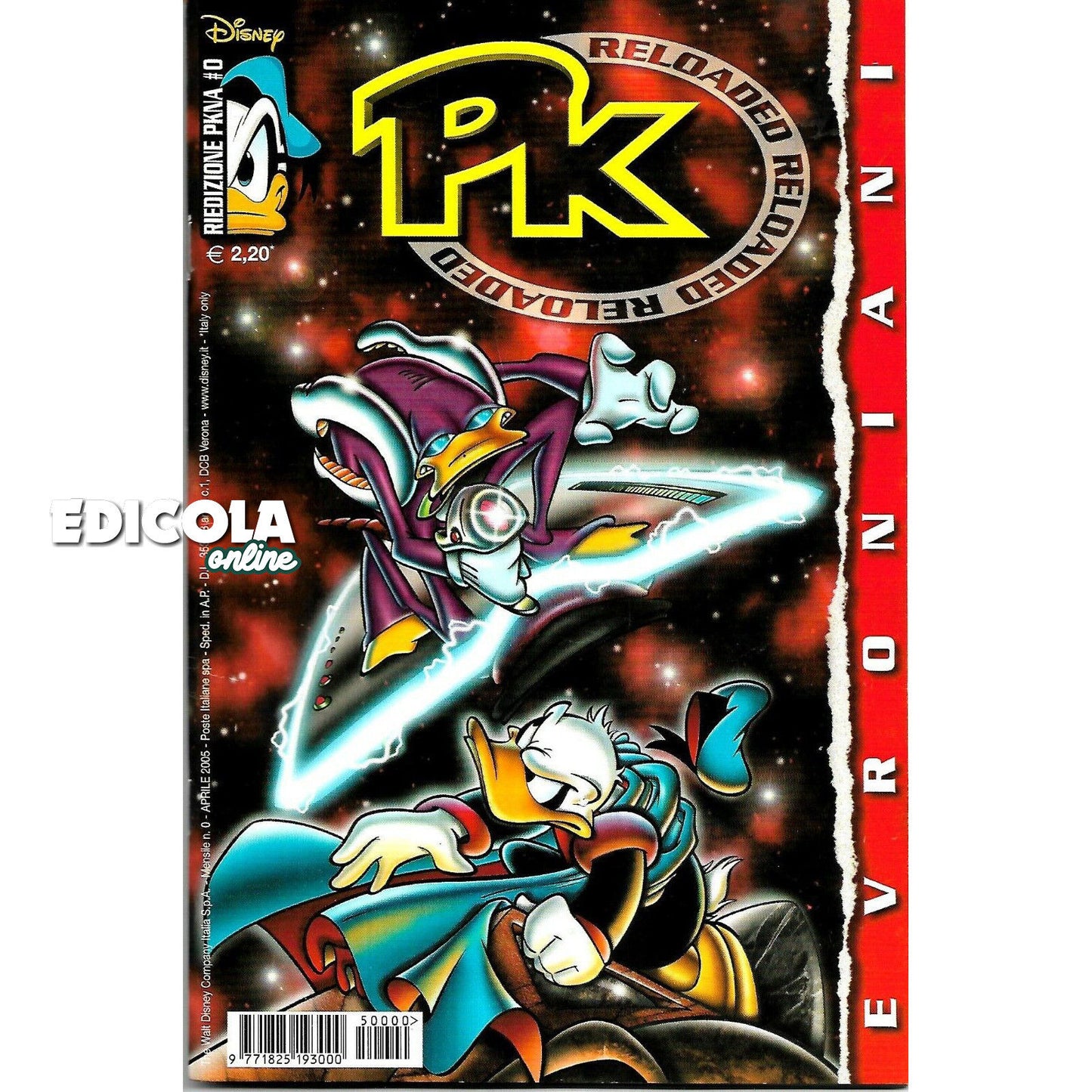 3x PKNA Comics Numero Zero 0/2 0/3 Paperinik New Reloaded PK Disney Pikappa #0