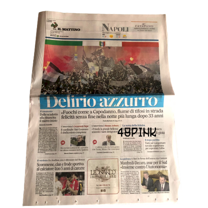 Newspapers il Mattino NAPLES Football SSC Italian Champion 3rd Scudetto 2022-23 2023