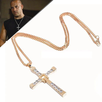 Collana con pendente Ciondolo Croce Strass Fast Furious Toretto