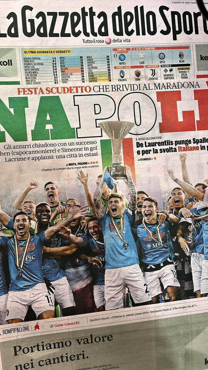Gazzetta dello Sport Scudetto Party Maradona Naples 5 juin Champion d'Italie