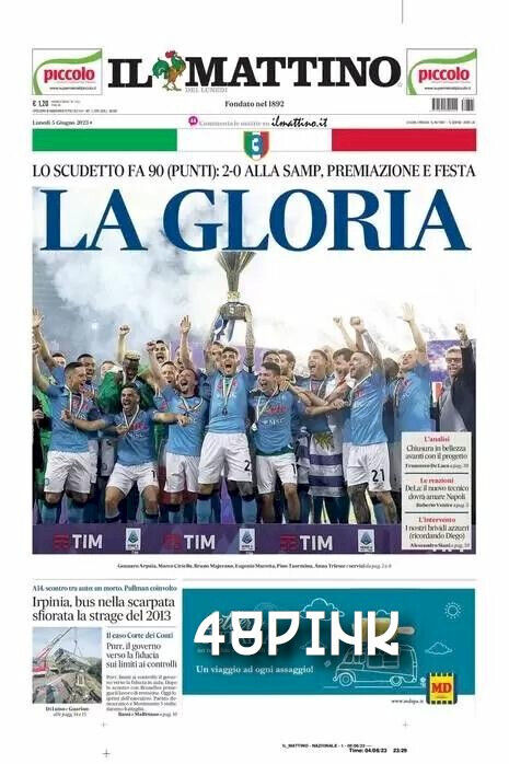 Corriere dello Sport Gazzetta Mattino NAPLES SCUDETTO PARTY 2023 champion de football