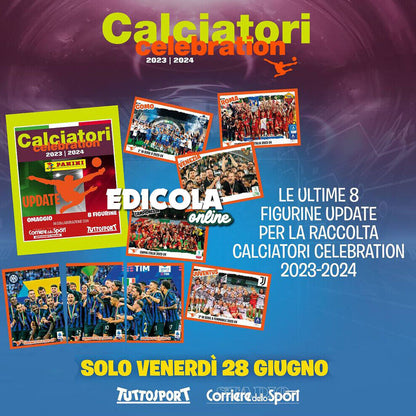 Komplettes Albumset mit Fußballern CELEBRATION PANINI 2023-24 2024 Update-Aufklebern
