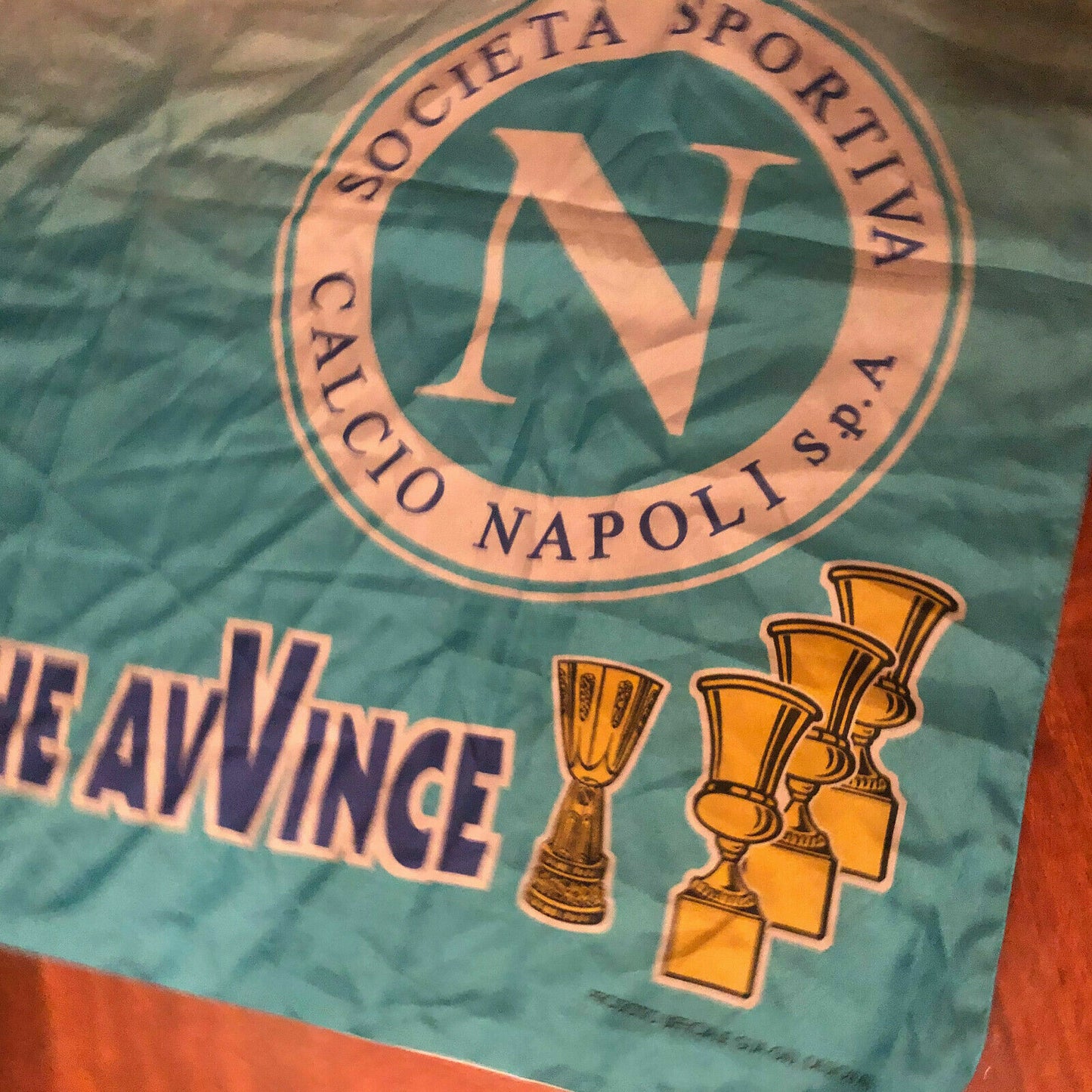 DRAPEAU de NAPLES Ultras Football Vintage années 90 3ème Coupe période de MARADONA
