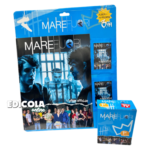 Set Album di MARE FUORI e Bustine di Figurine Sticker TV Starter Pack Rai 2023