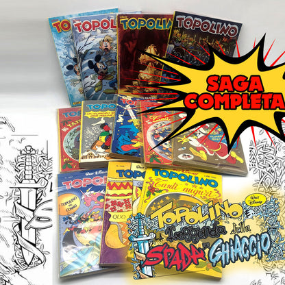 Lot von 12 kompletten gebrauchten Saga-Comics von MICKEY MOUSE und dem EISSCHWERT