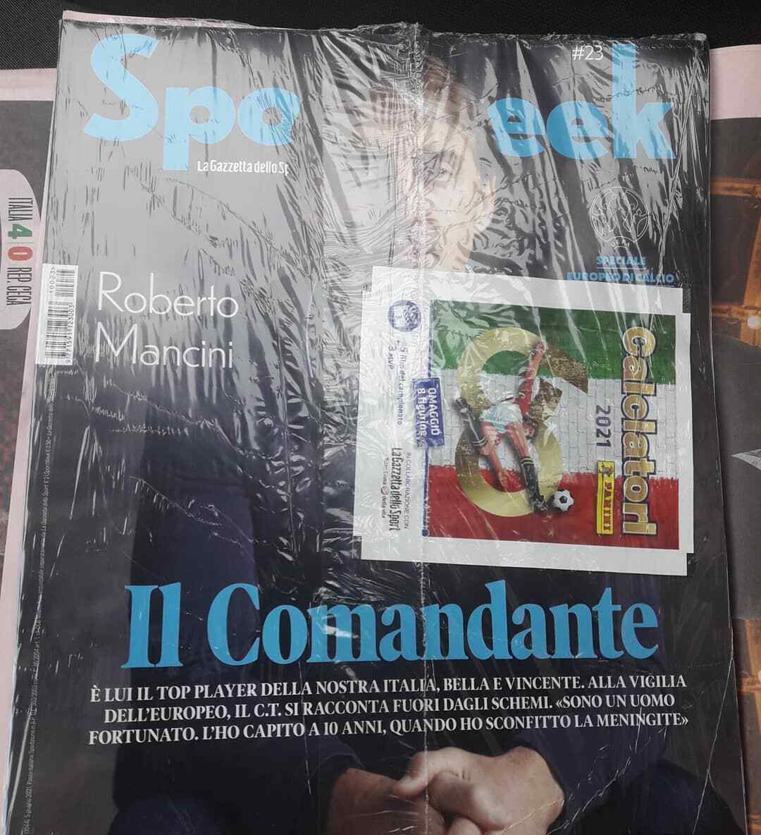 SPORTWEEK LA GAZZETTA DELLO SPORT 2021 avec autocollants Panini footballeurs C16 à C20