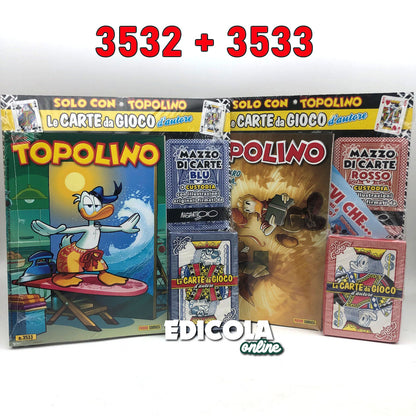 Fumetto TOPOLINO Sigillato Edicola da Collezione + 2x Mazzo di carte Blisterato